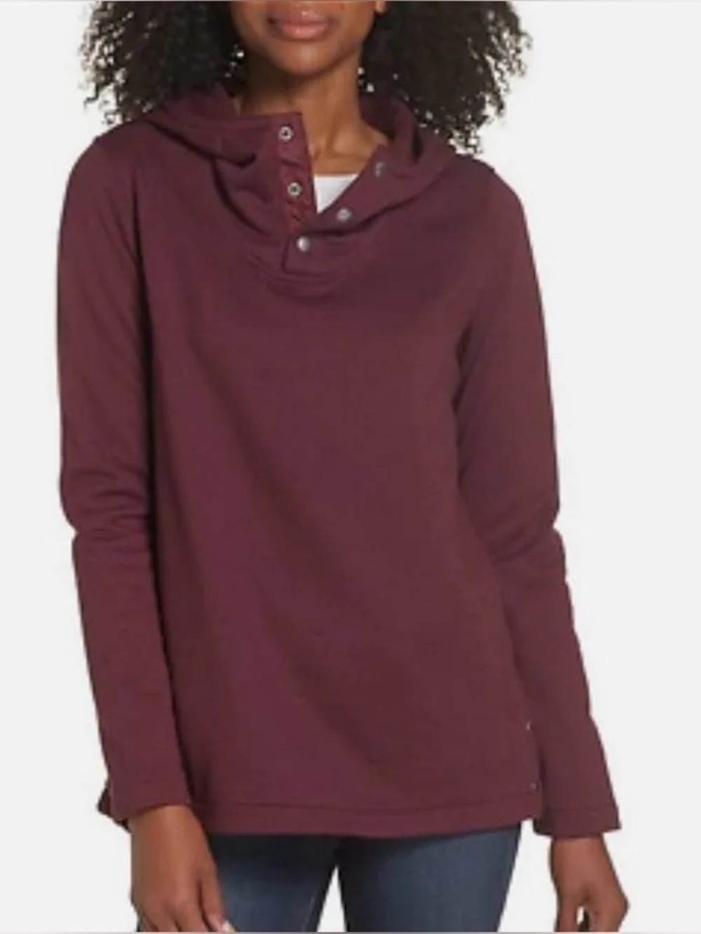 The North Face Maroon Knit Stitch Fleece Pullover Hooded Women's Size Medium